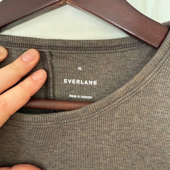 Everlane The Luxe Rib Crew (XL, Heathered Fatigue) - Picture 2 of 3